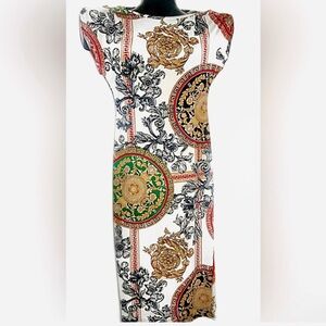 Elegant Multicolor Patterned Dress